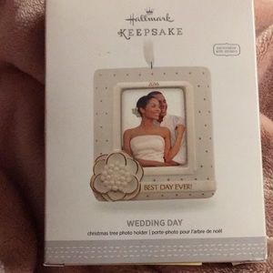 π Wedding day hallmark frame ornament
